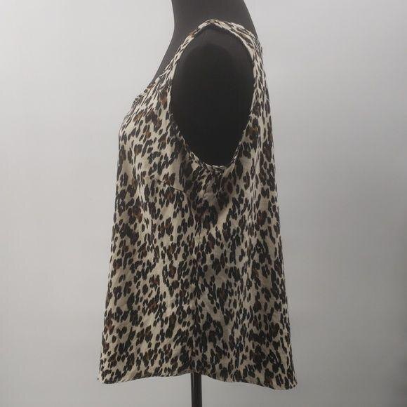 Faded Glory Brown Cream Animal Print Sleeveless Tank Top Size L - Picture 4 of 10